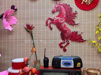 Tranh con ngựa treo trang trí Tết Bính Ngọ 2026 bằng Formex [Độc quyền - In sắc nét] C60cm FORM-TET-02